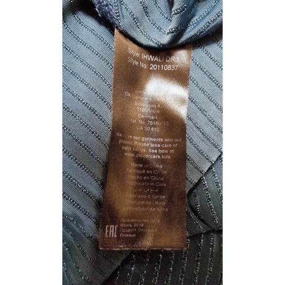 Anthropologie ICHI Teal Shift Dress Sz Medium 3/4 Sleeves Sparkly Knee Length - Picture 6 of 8